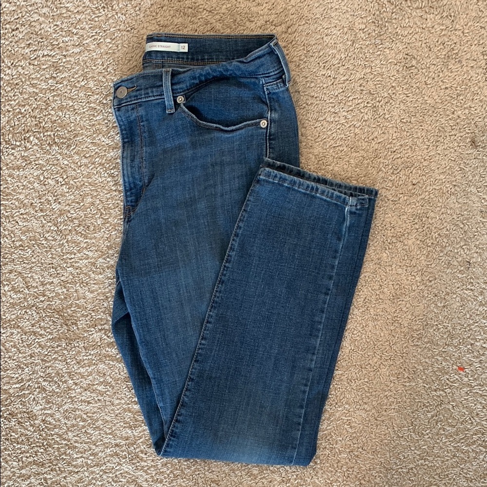 Levi’s Women's Classic Straight Blue Jeans Size 12 - Picture 4 of 14